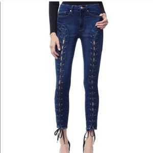 Good American Good waist lace up jeans